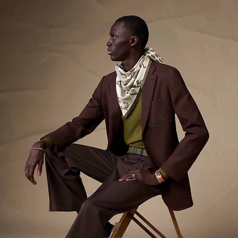 On Air! fringed scarf 65 - White | Hermès Mainland China
